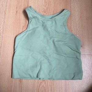 Pistachio green contour workout top